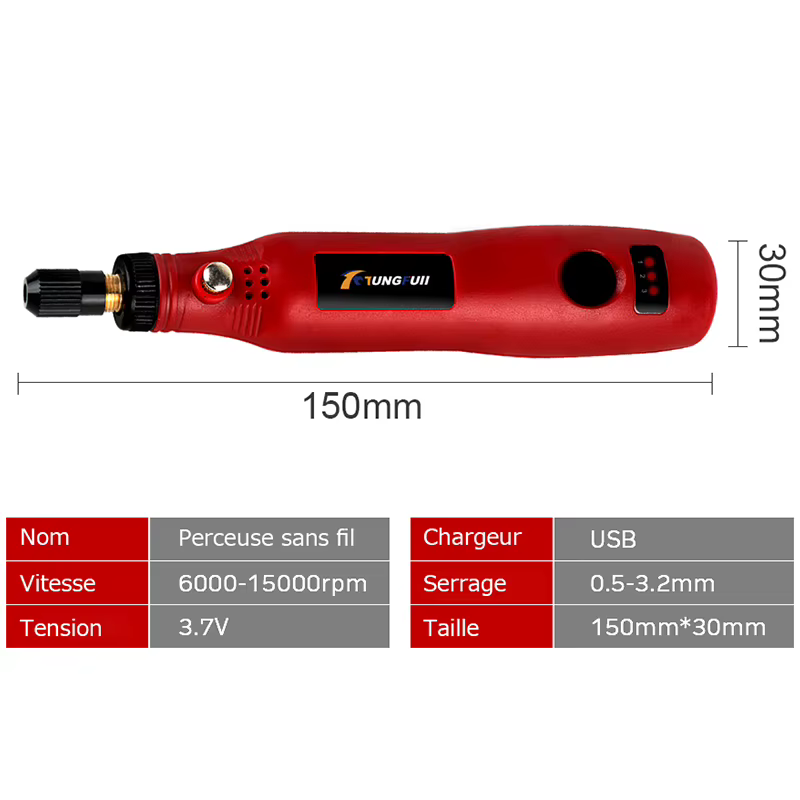 Mini perceuse électrique sans fil USB