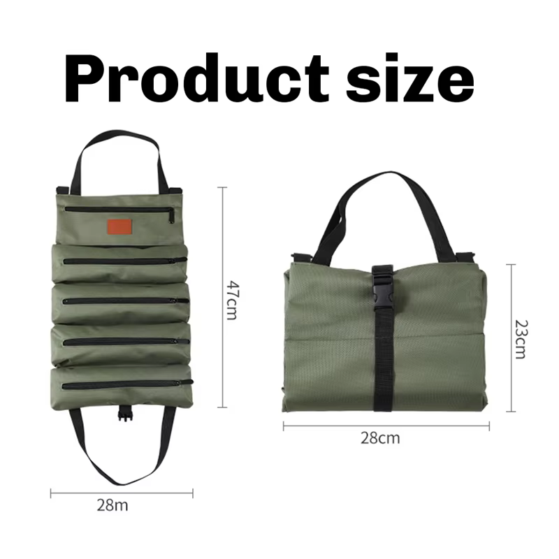 Rouleau d'outils, rouleau de clé de sac à outils enroulable polyvalent
