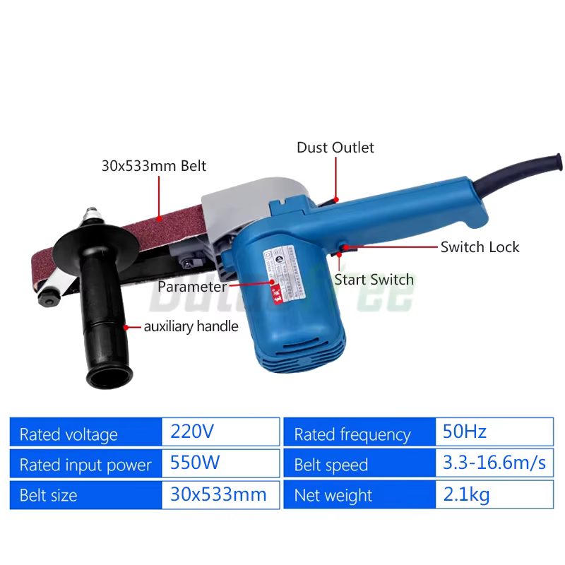 Ponceuse à bande électrique haute puissance 220V 550W 30*533mm