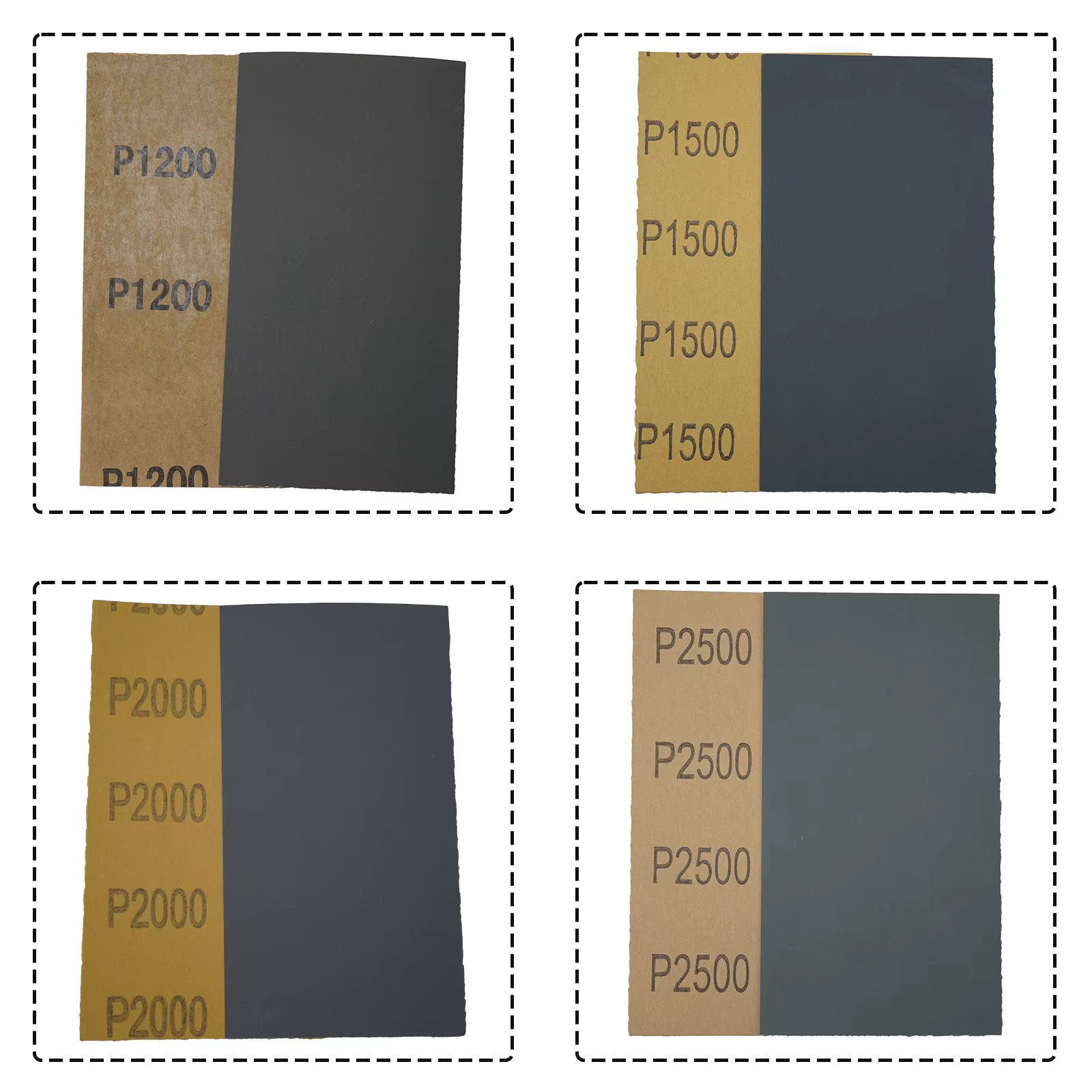 18 pièces/ensemble papier de verre 400 600 800 1000 1200 1500 2000 2500 3000