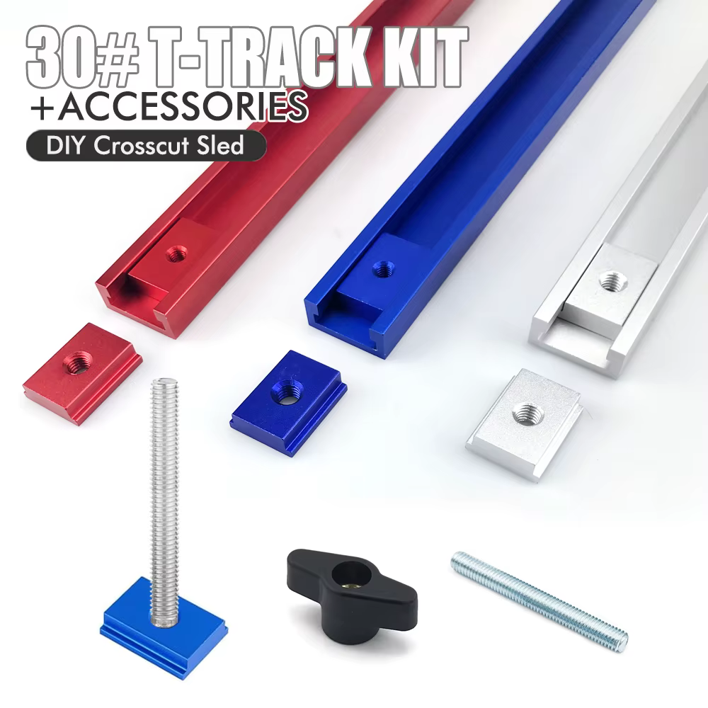 Travail du bois 30 # Kit de piste en T avec accessoires