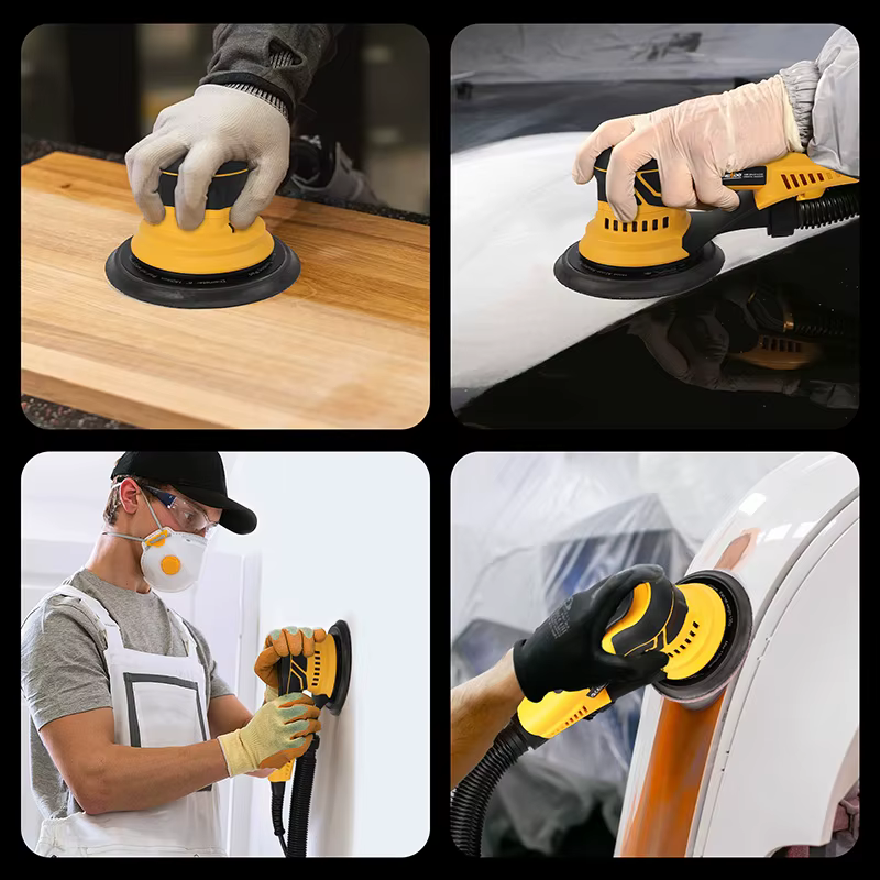 Lot de 2 ponceuses excentriques électriques sans balais pour le travail du bois