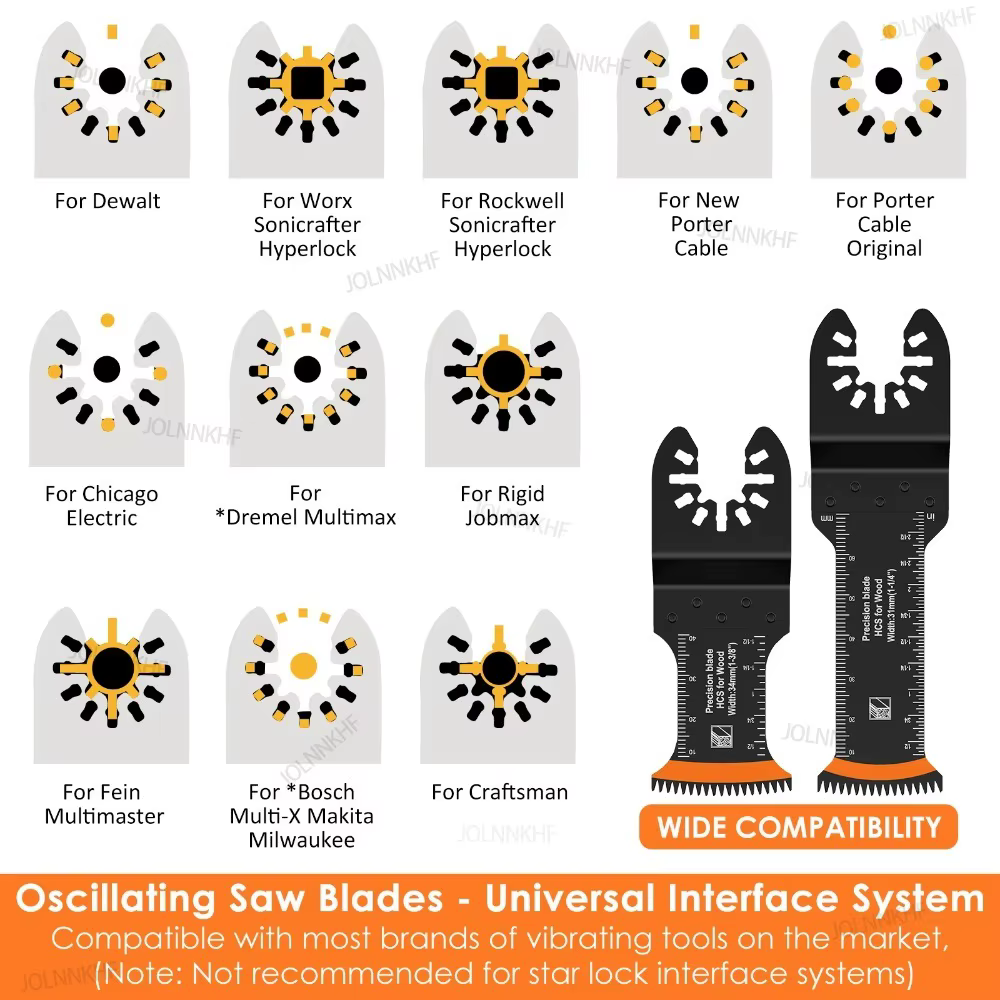 Lames de scie oscillante 10 pièces, à dents japonaises et bord en arc, pour outils multifonctions, pour une coupe propre du bois et du plastique