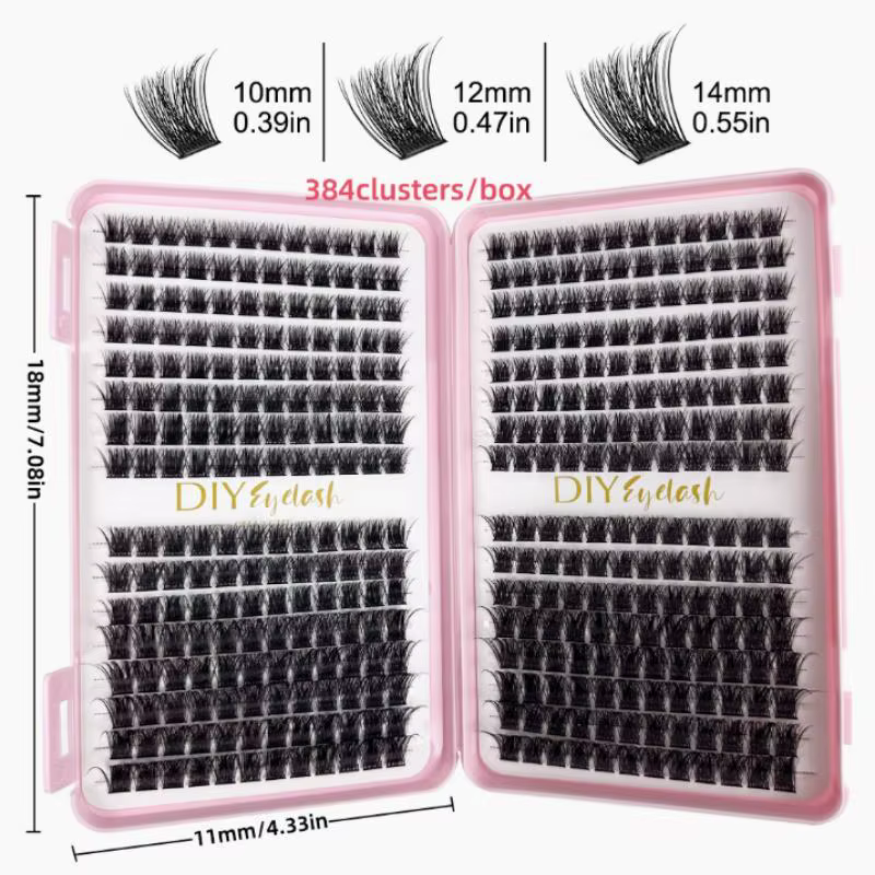 Kit d'extension de cils, cils individuels naturels et bouclés avec outils de maquillage pour débutants, utilisation quotidienne à domicile