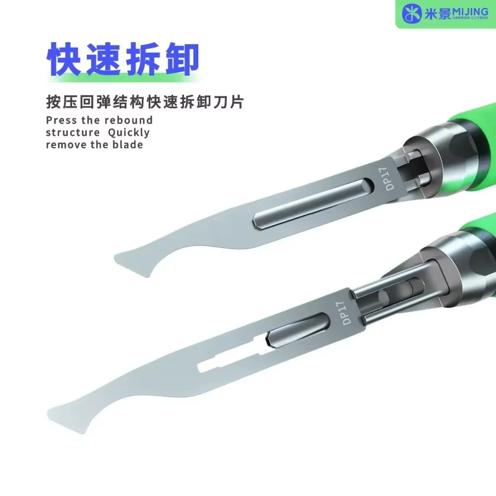 Mijing MJ KC8 9 en 1 couteau d'entretien de démontage de téléphone portable changement facile carte mère CPU IC dissolvant colle outils de lame propre