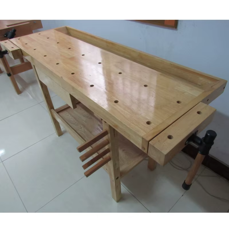 Établi de travail de calcul multifonctionnel, console en bois de hêtre, bricolage manuel, menuiserie, table en bois massif avec YL-151-A de serrage