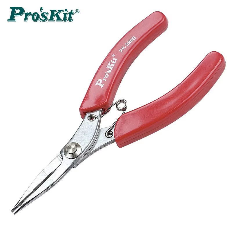 Proskit 1PK-396A/1PK-396B pince antidérapante de précision en acier inoxydable avec poignée rouge électronique bricolage outils à main de réparation domestique