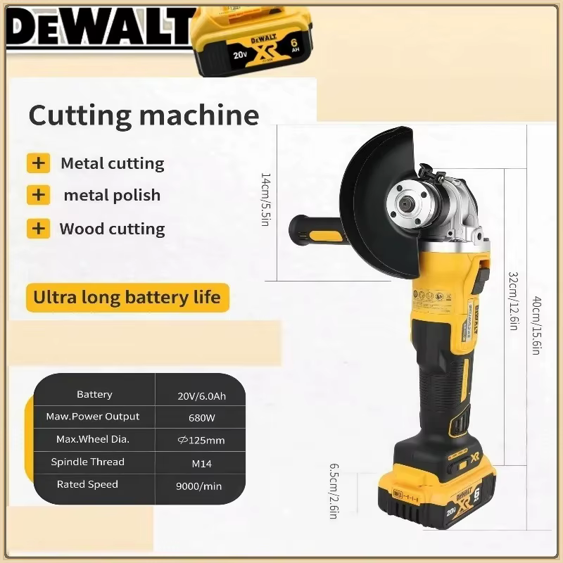 Meuleuse d'angle sans fil Dewalt DCG406 125 mm haute performance