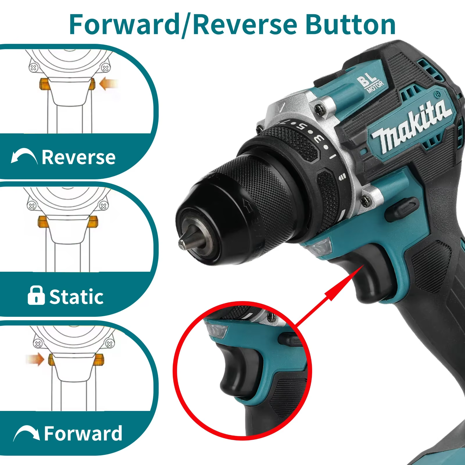 Perceuse à percussion Makita DDF487 pour usage domestique