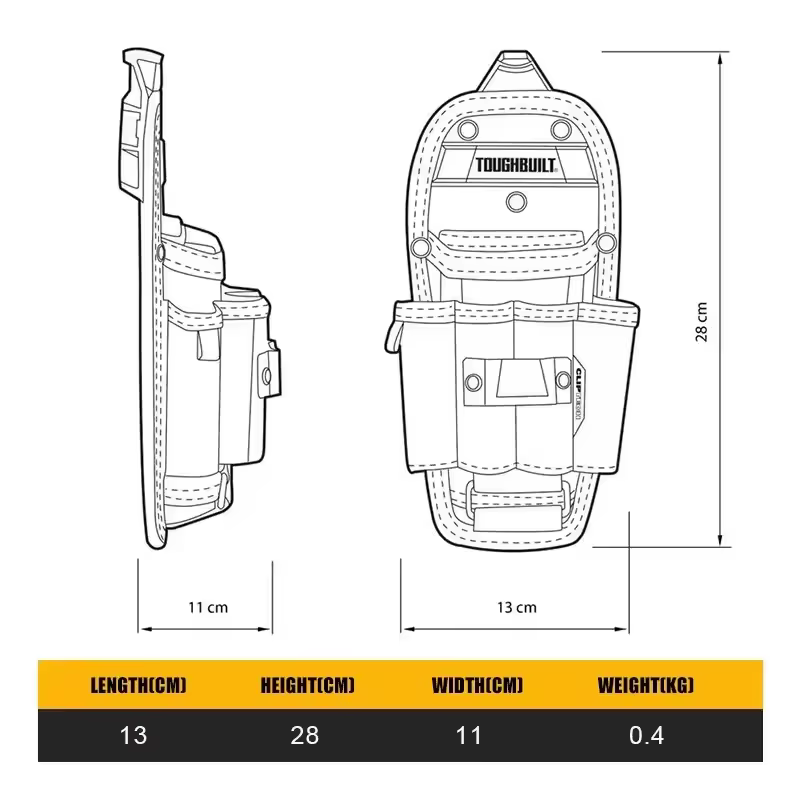 TOUGHBUILT TB-CT-36-L6 technique pochette à 6 poches grand sac d'emballage d'outils accessoires