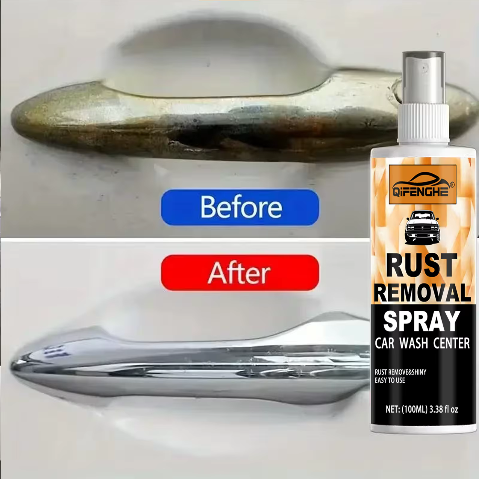 Kit de pulvérisation anti-rouille - Décapant de rouille et restaurateur de brillance pour voiture