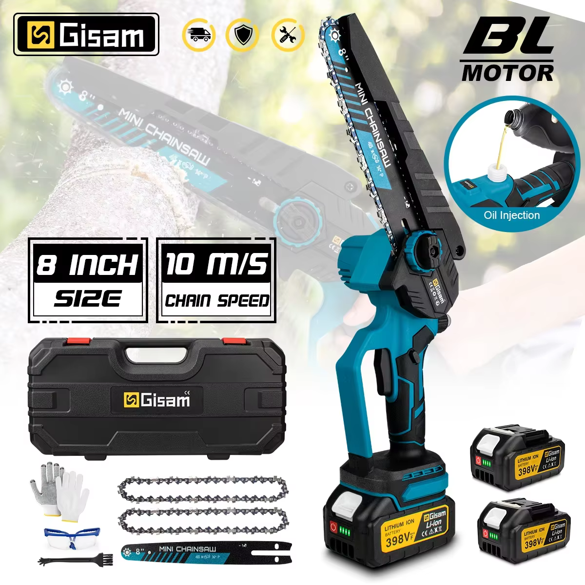 Scie électrique sans fil Gisam de 8 pouces