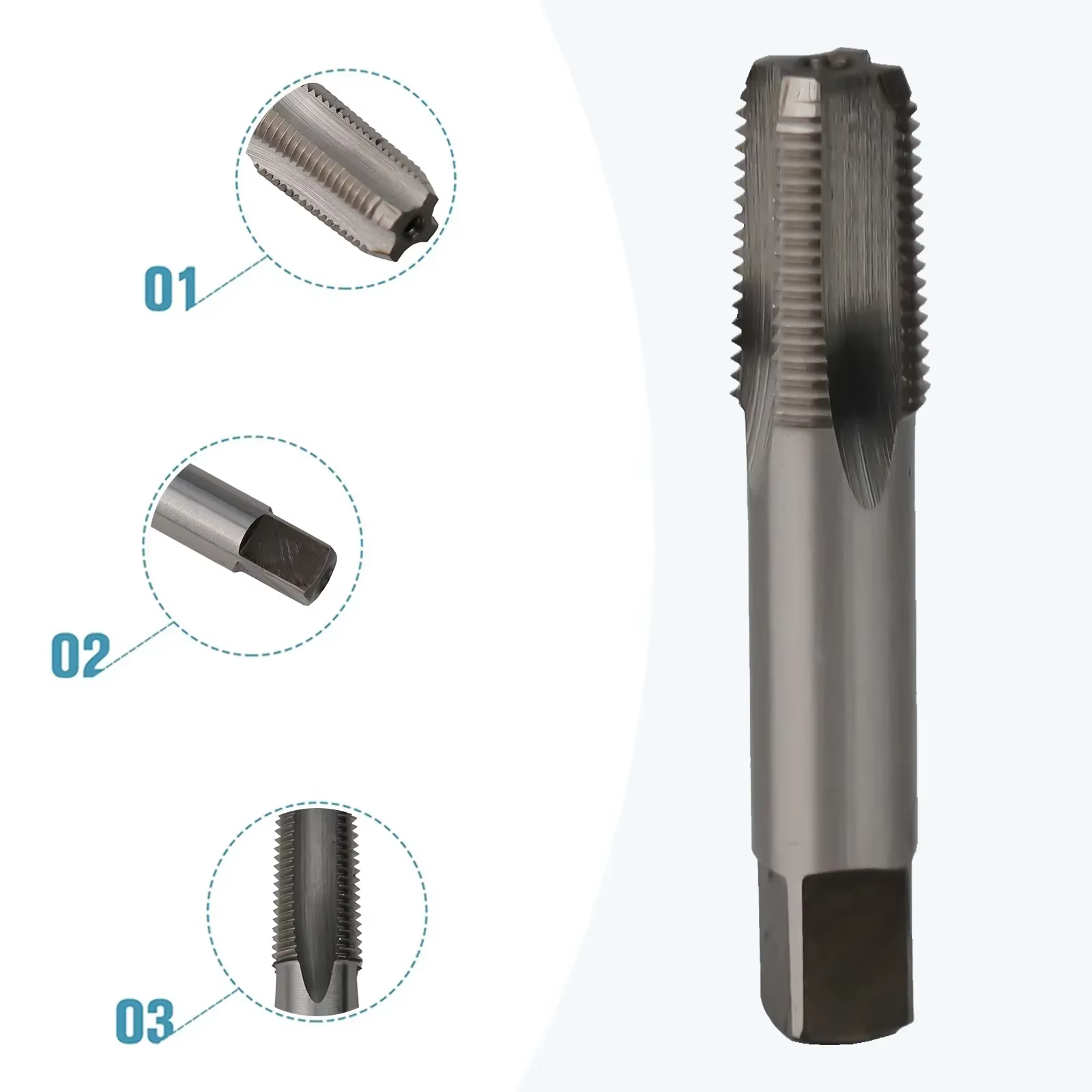 1/8-27 NPT robinet HSS tuyau conique filetage