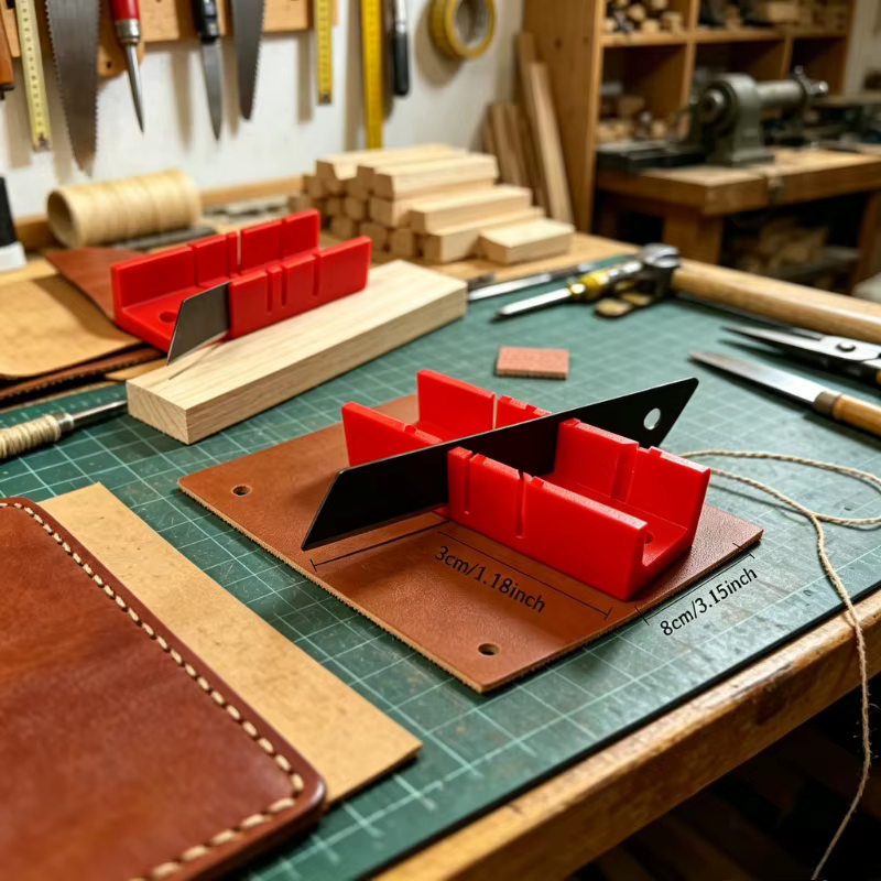 1 pièce Gabarit de coupe à onglets multi-angles pour le bricolage du cuir et du bois