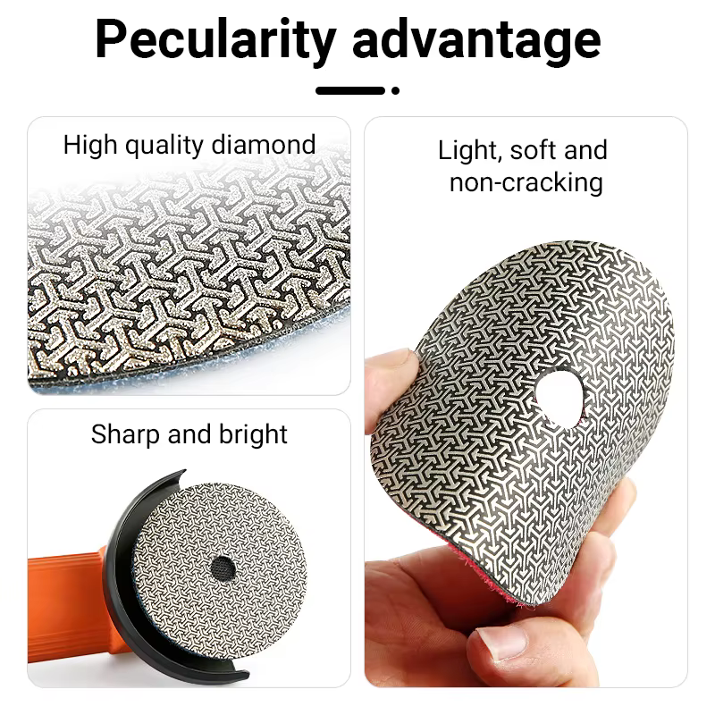 Disques de ponçage électroplaqués au diamant de 4 pouces (100 mm)