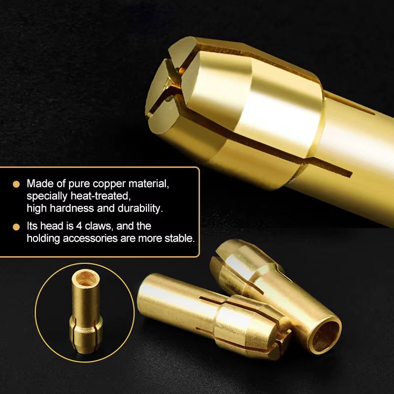 XCAN Mini perceuse pince mandrin 10 pièces 0.5-3.2mm 4.3/4.8mm tige en laiton mandrins adaptateur pour Dremel outil