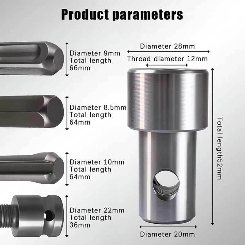 Adaptateur de tarière à 4 types d'interfaces
