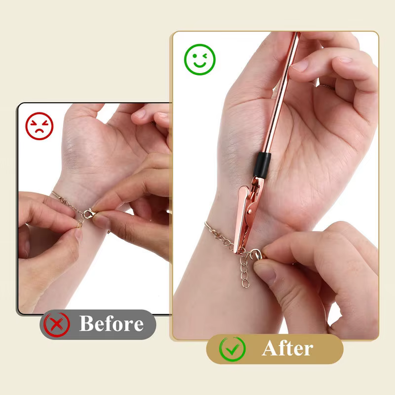 Crochet d'aide en métal pour bracelet et collier