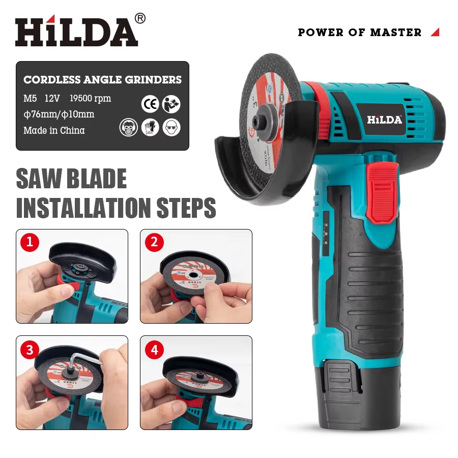 HiLDA 12V/3 Pouces Lithium Électrique Angle Grinder Mini Petit Ménage De Poche Machine De Découpe Polissage