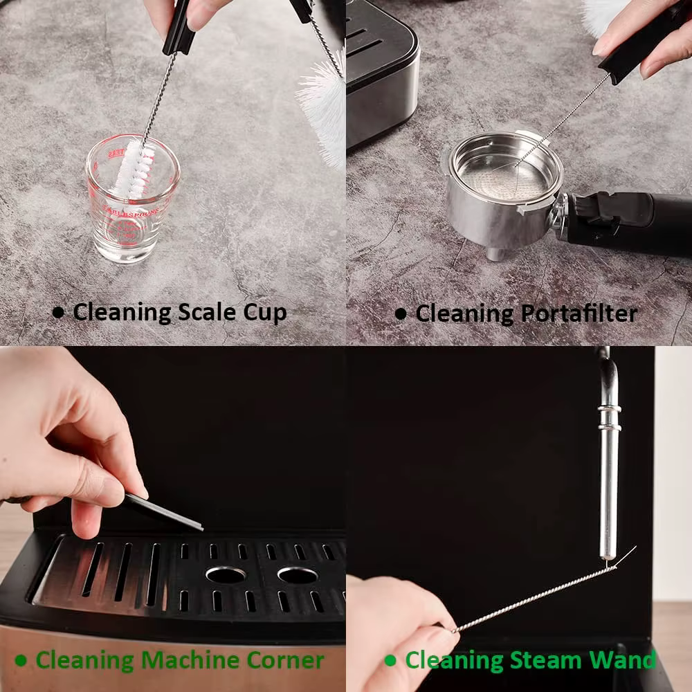 Machine à brosse à expresso pour livres, outils de barista, tête de groupe, baguette à vapeur, mousseur à lait, goutte à goutte