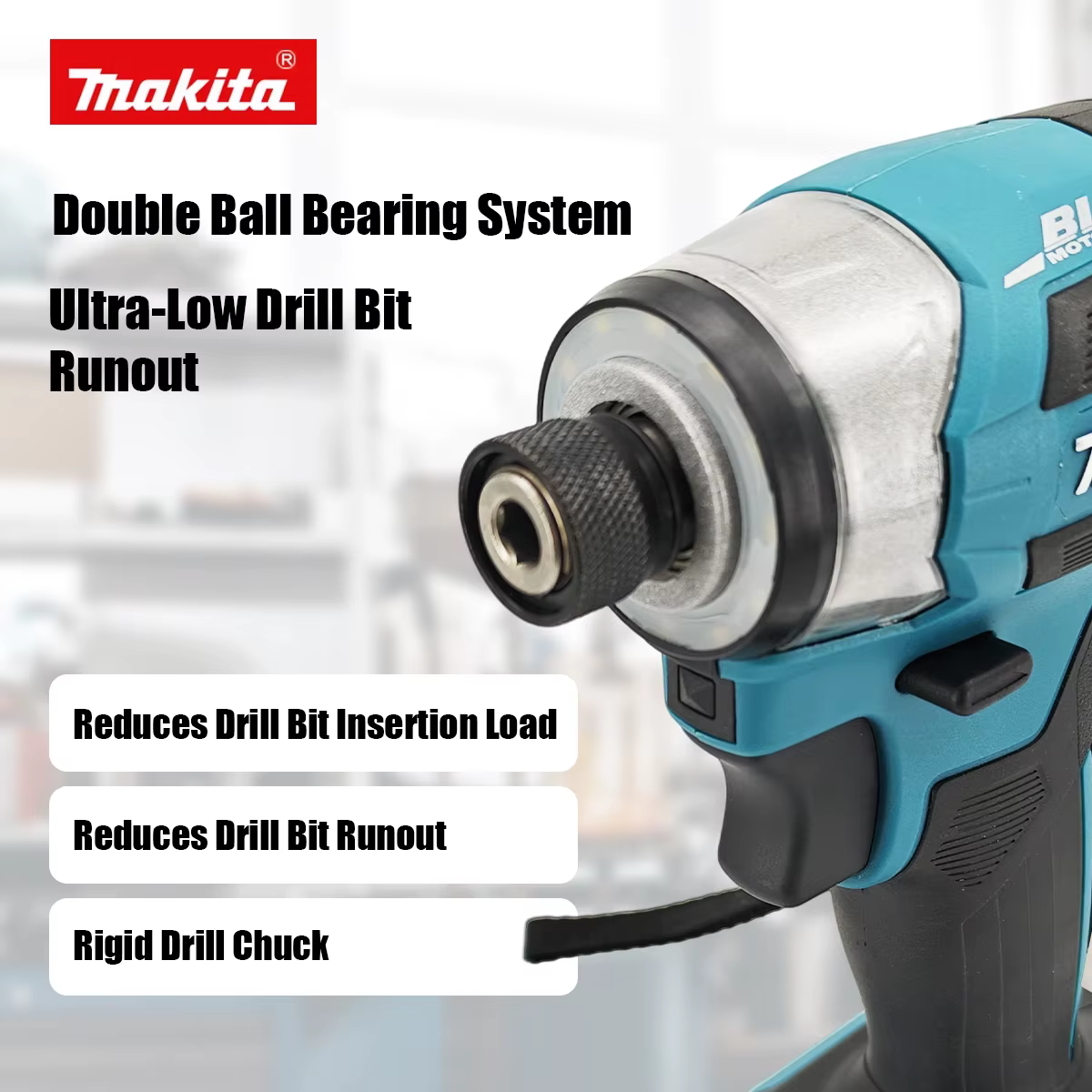 Makita DTD173 1800RPM 180Nm Visseuse à percussion sans fil 180Nm Moteur sans balais Perceuse électrique Mode T pour vis à bois pour batterie Makita