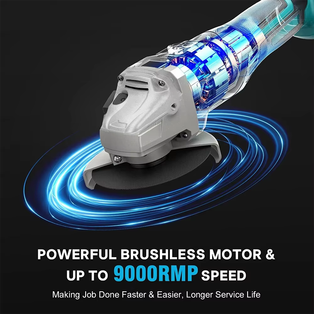 Pour Makita 18V 125mm meuleuse d'angle à percussion sans fil sans brosse bricolage outils électriques polisseuse électrique rectifieuse sans batterie
