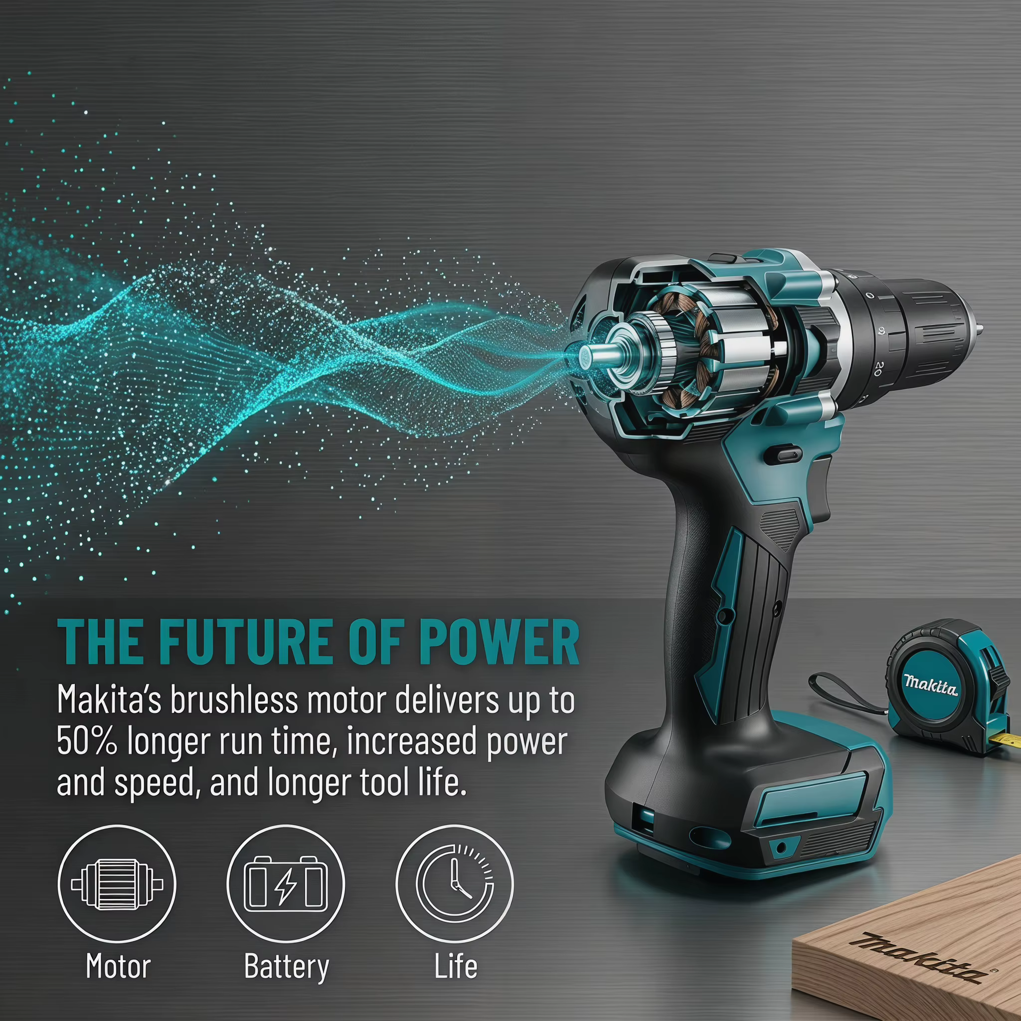 Perceuse-visseuse sans fil Makita DDF487 18V, moteur sans balais, tournevis à chocs électrique, outil électrique rechargeable, outil seul