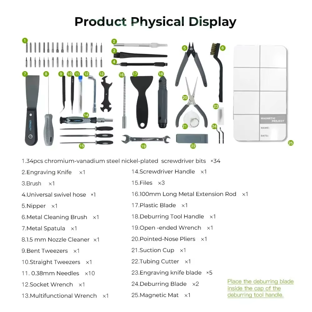 Creality Kit d'outils d'imprimante 3D 74 pièces Kit d'enveloppe d'outil d'impression 3D assemblage/élimination/ensemble de coupe de Filament accessoires d'imprimante 3D