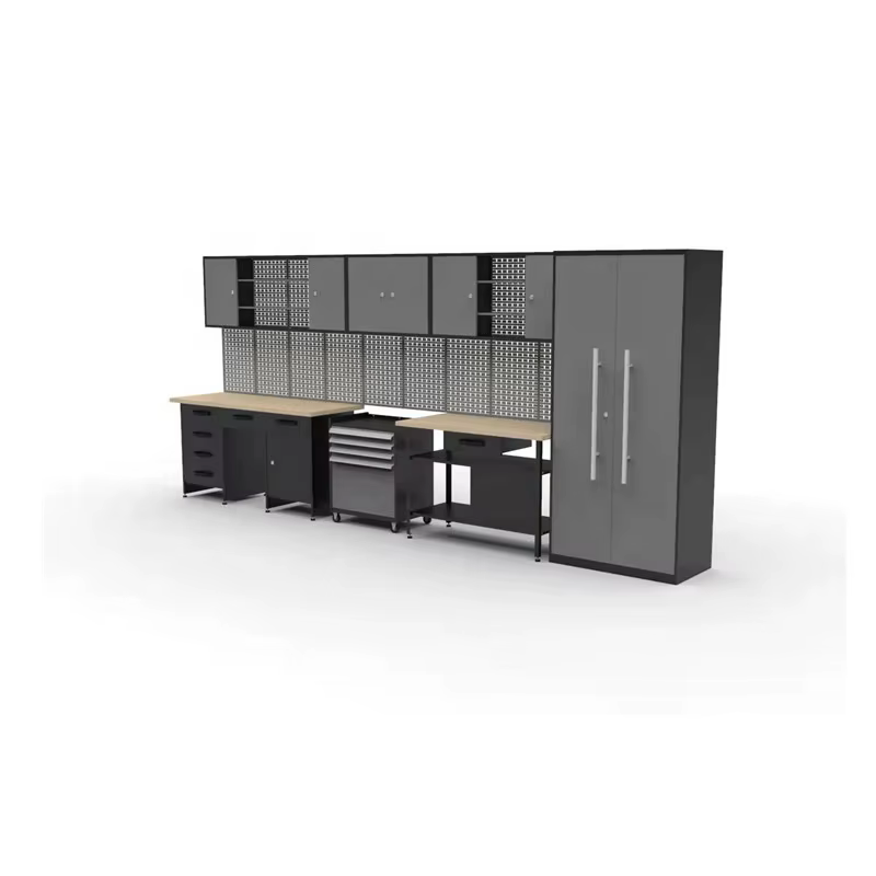 Armoire à outils industrielle avec portes doubles verrouillables + 8 tiroirs et séparateurs internes réglables
