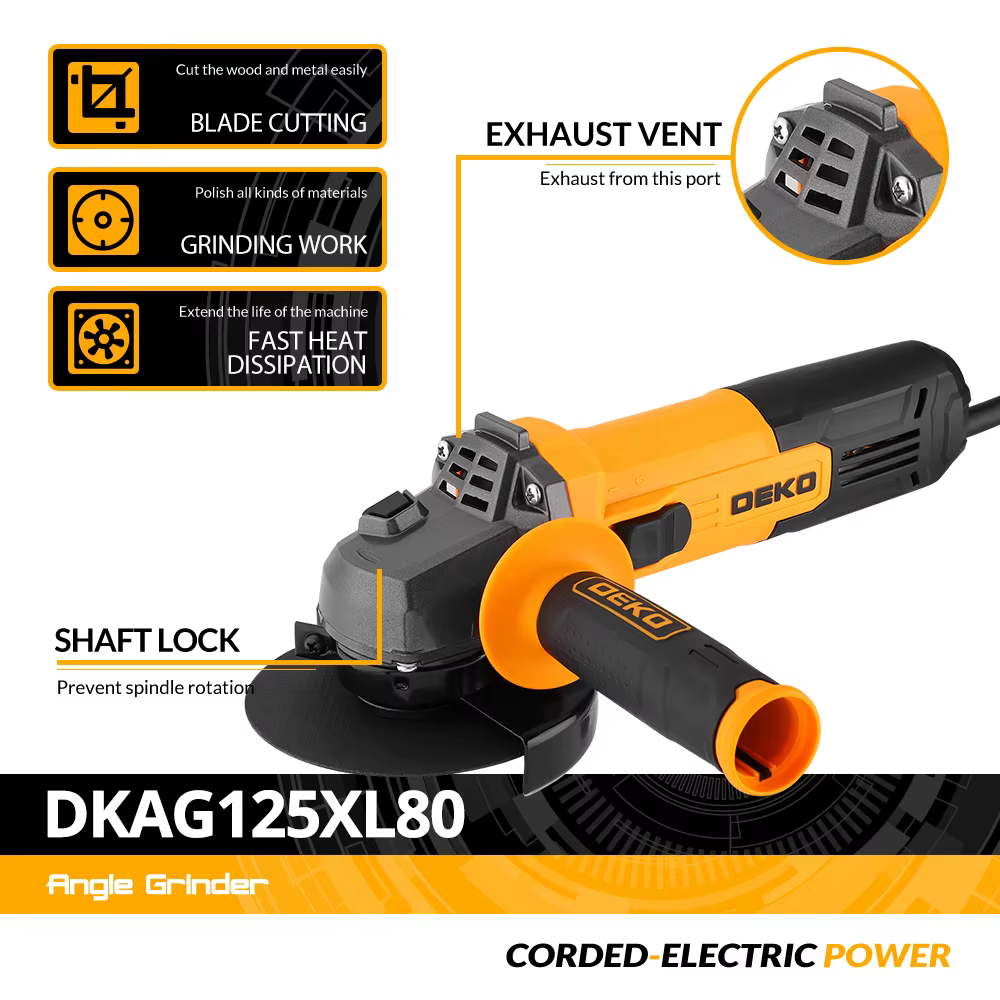 DEKO nouvelle rectifieuse d'angle électrique 115mm 800W 11000 tr/min métal bois outil