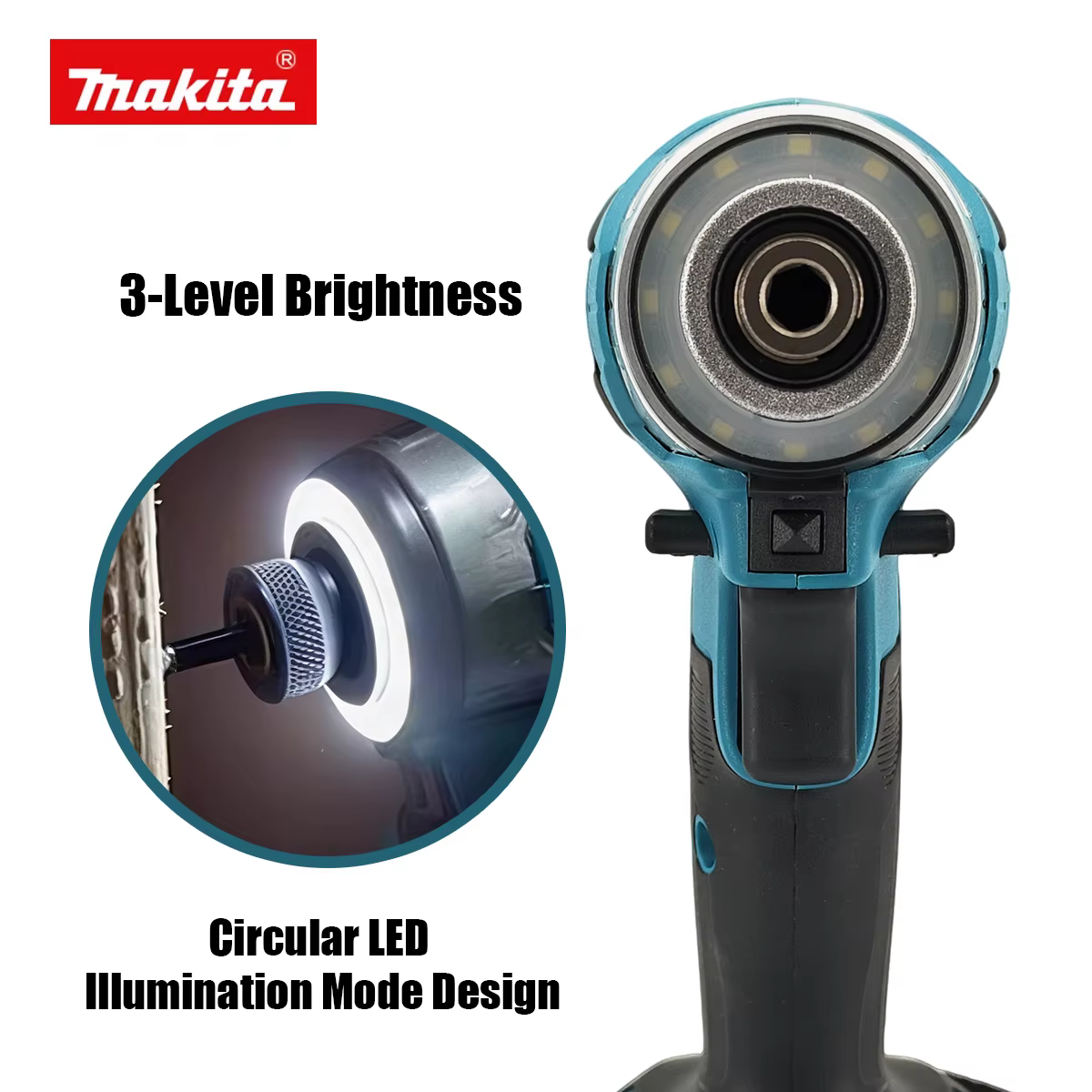 Makita DTD173 1800RPM 180Nm Visseuse à percussion sans fil 180Nm Moteur sans balais Perceuse électrique Mode T pour vis à bois pour batterie Makita