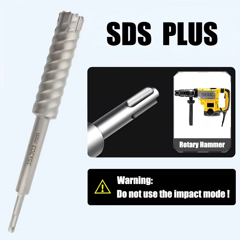 Foret pour béton armé SDS-Plus à tête de lame en alliage dur taille 10-40mm