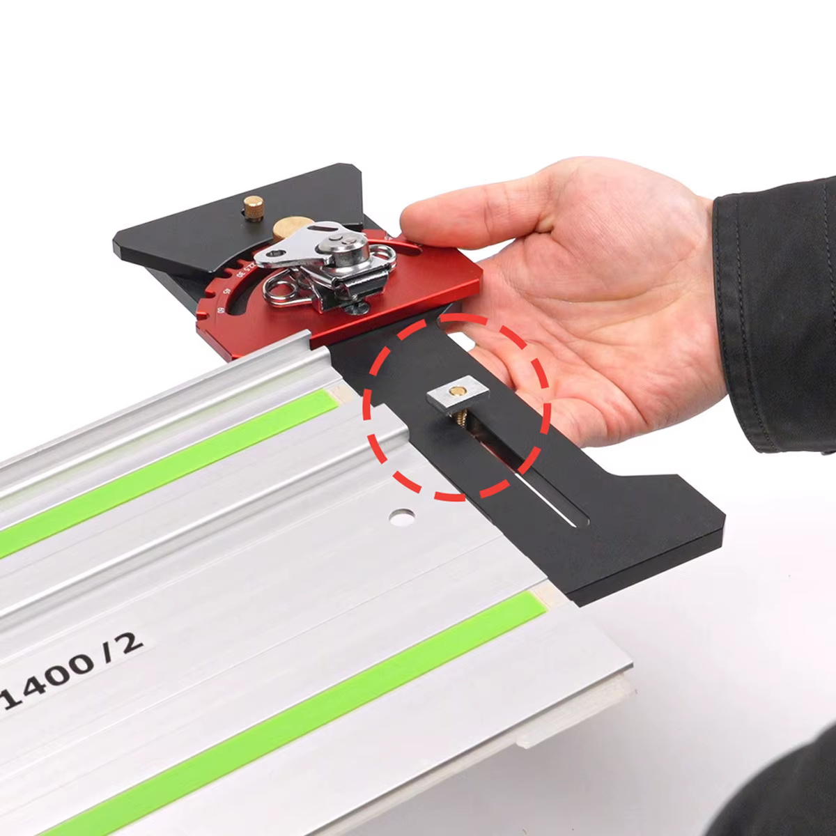 Guide de clôture d'angle de scie sur rail pour le travail du bois 0-180 degrés réglable