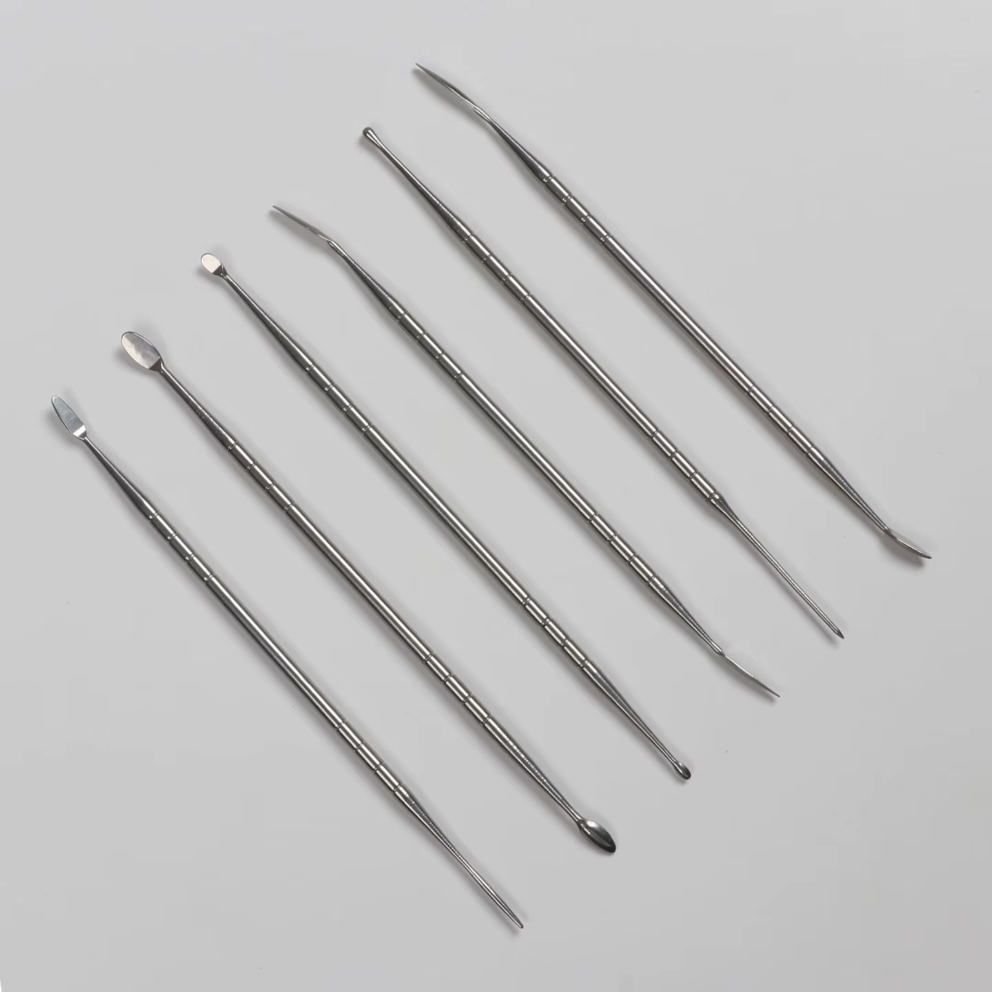 Ensemble de 6 outils de sculpture en acier inoxydable pour argile légère, argile polymère, outils de modelage, découpe et sculpture d'yeux pour poupées miniatures DIY