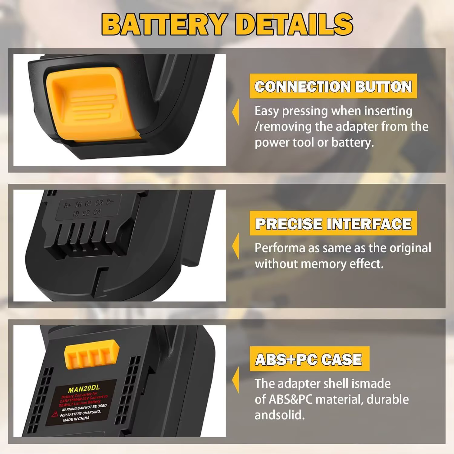 Adaptateur de batterie pour convertisseur