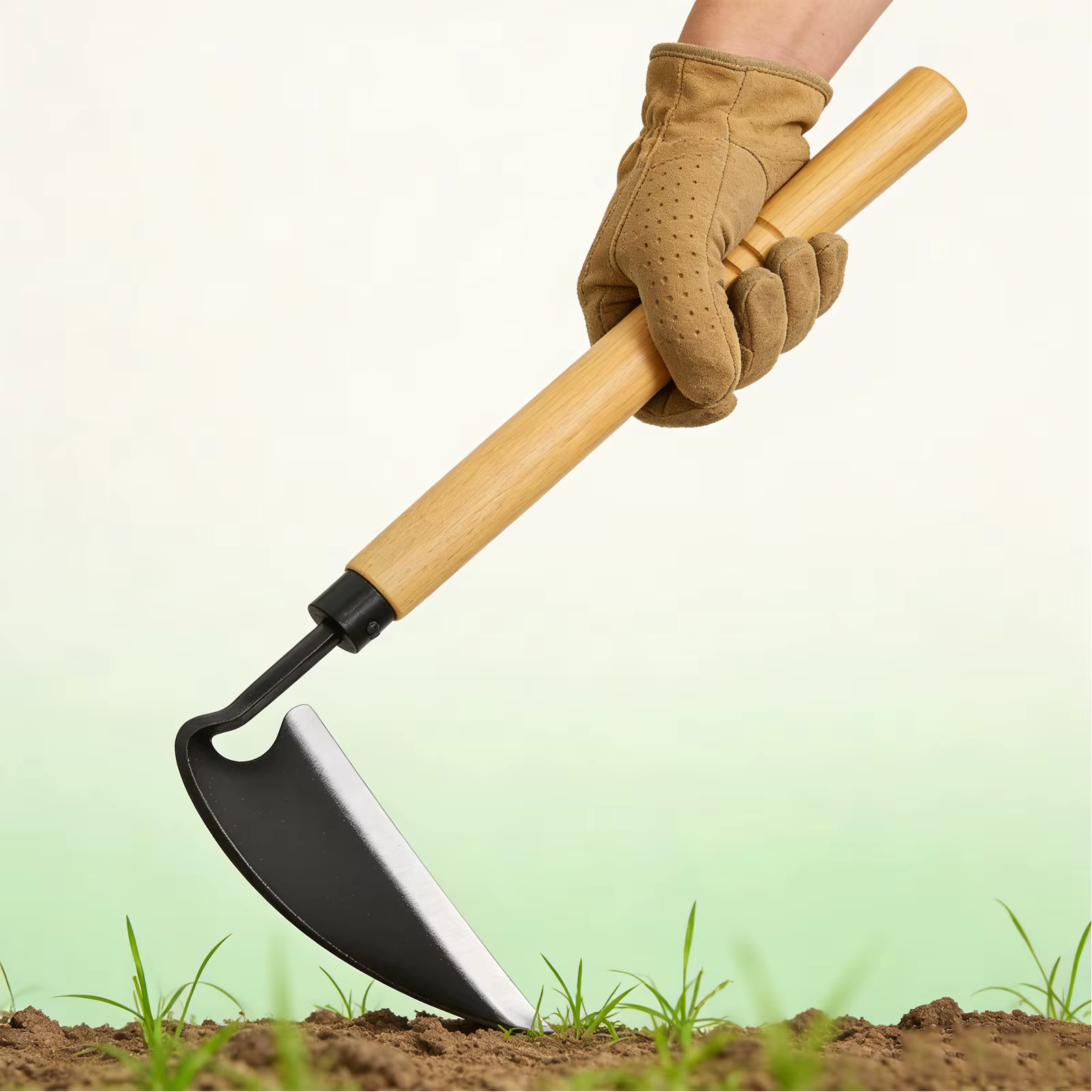 Outil de désherbage japonais pour jardin, houe à herbe de 13 pouces en acier au carbone, outil manuel de désherbage avec poignée confortable