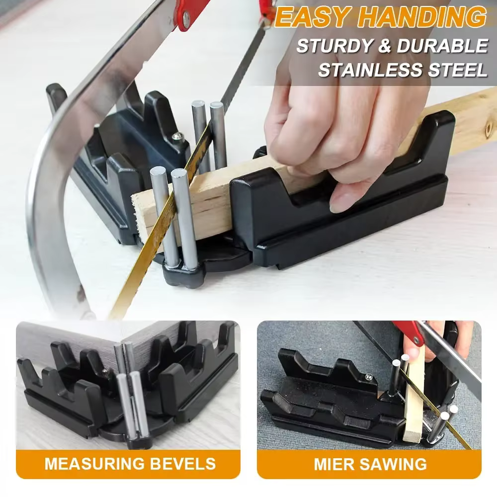 Outil de mesure et de coupe d'angles 2-en-1 – Mesurez et coupez les angles d'onglets