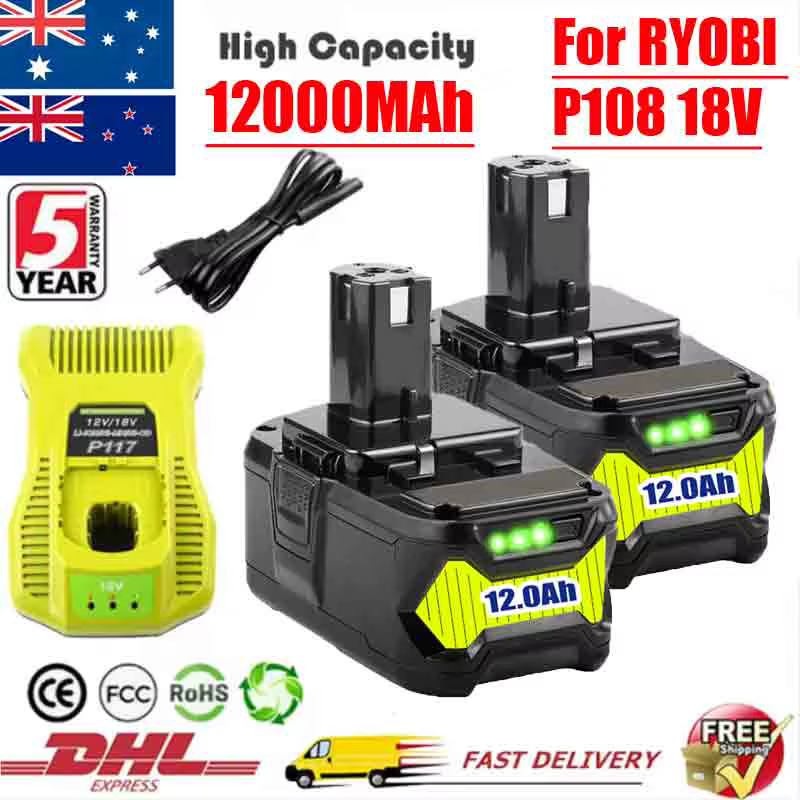 12Ah pour batterie RYOBI 18V P108 18V One + Plus