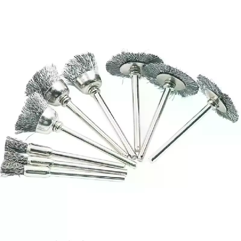 Lot de 9 mini-brosses métalliques pour perceuse