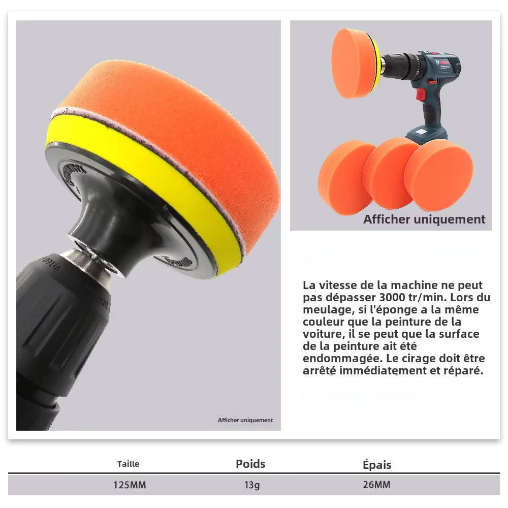 5/10 pièces 5 "125mm tampons de polissage de voiture mousse plate éponge tampon de cire Kit outil