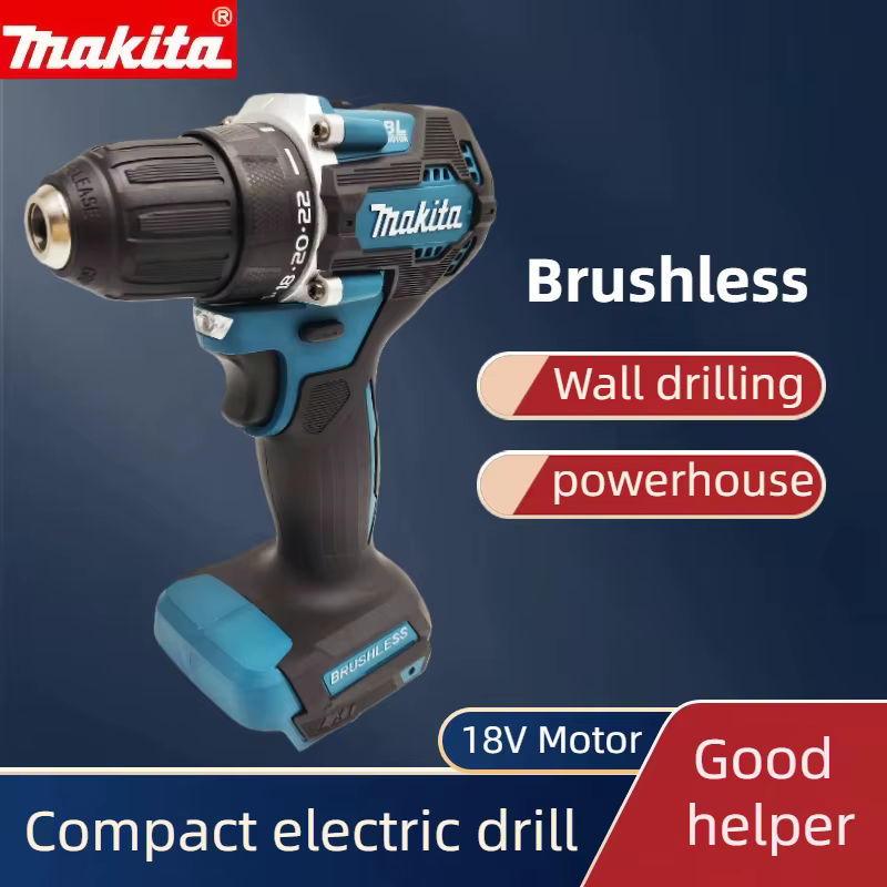 Makita DDF487 Perceuse à percussion électrique sans balais 18V au lithium rechargeable 10 mm