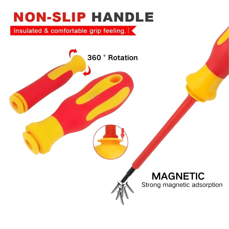 Jeu de tournevis isolés à lame Interchangeable 10 en 1