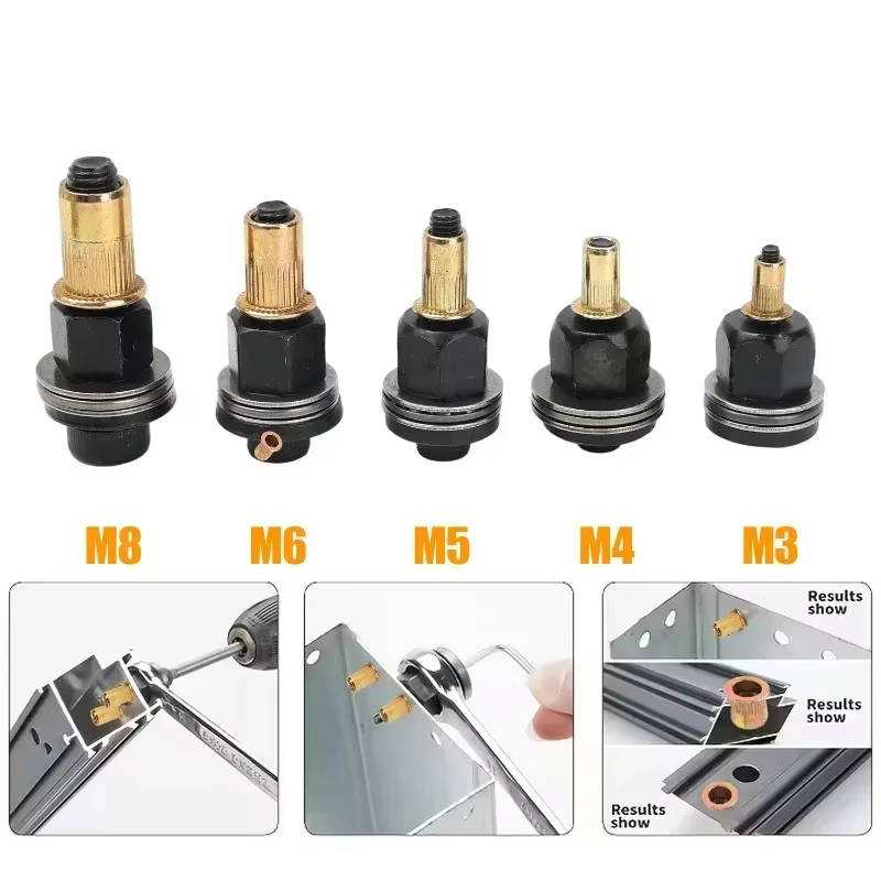 Accessoires pour outil de rivetage manuel : Tête de rivet pour fixation de plaque d'immatriculation
