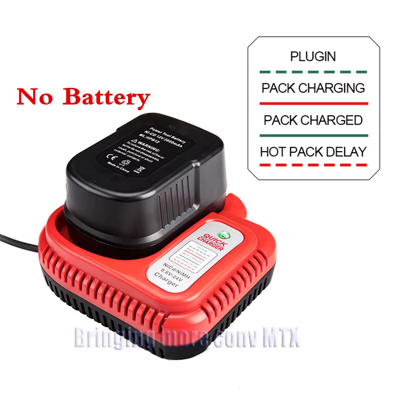 Chargeur de batterie Ni-cd&Ni-Mh 9.6V 12V-18V adapté aux batteries Black&Decker 12V A12, A12-XJ, A12EX, A1712, FS120B, FSB12, HPB12