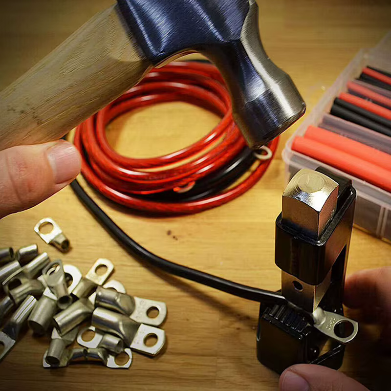 Pince à sertir portable HUHAO 8AWG-4/0AWG à ressort pour cosses en cuivre