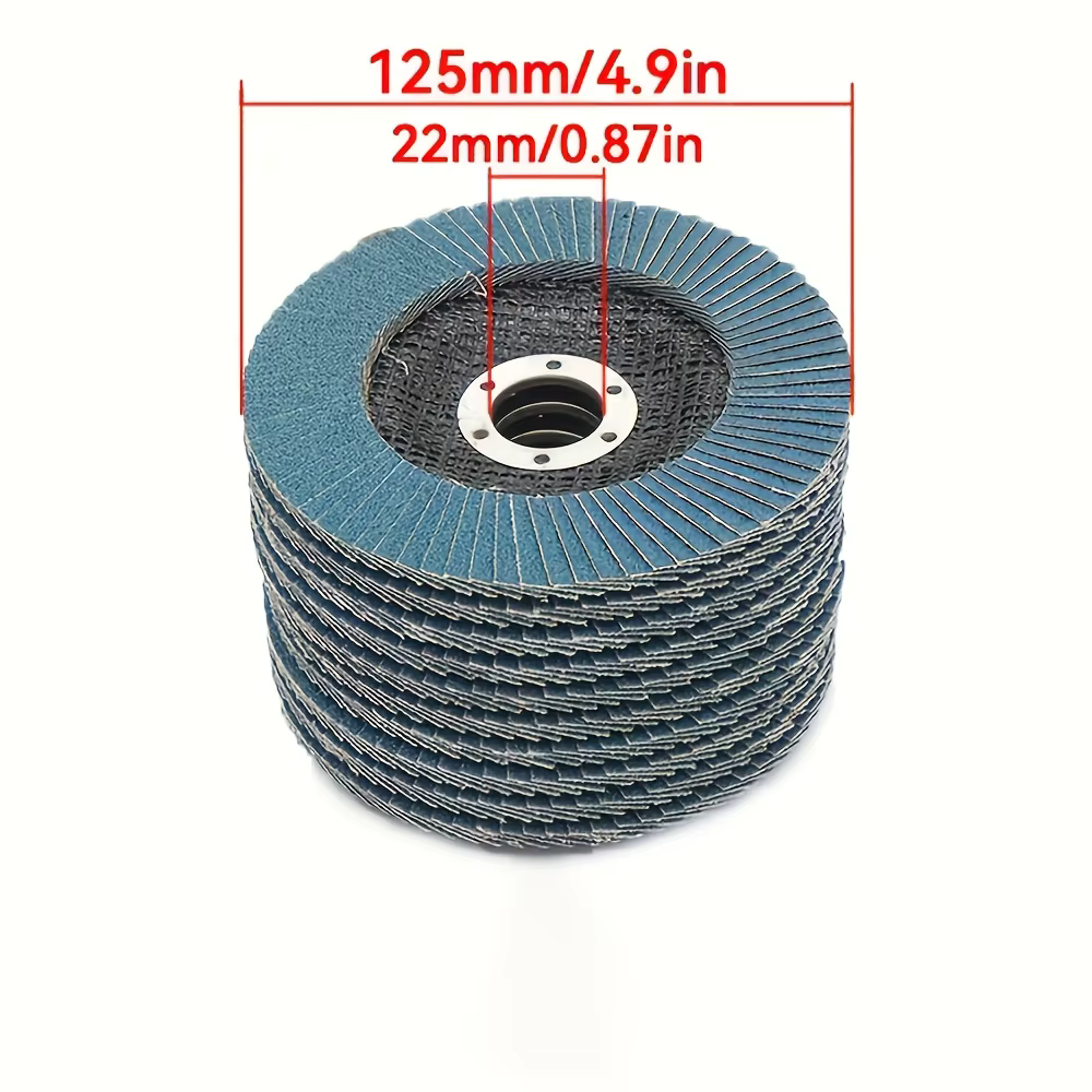 6 disques abrasifs métalliques de 125 mm pour meuleuse d'angle