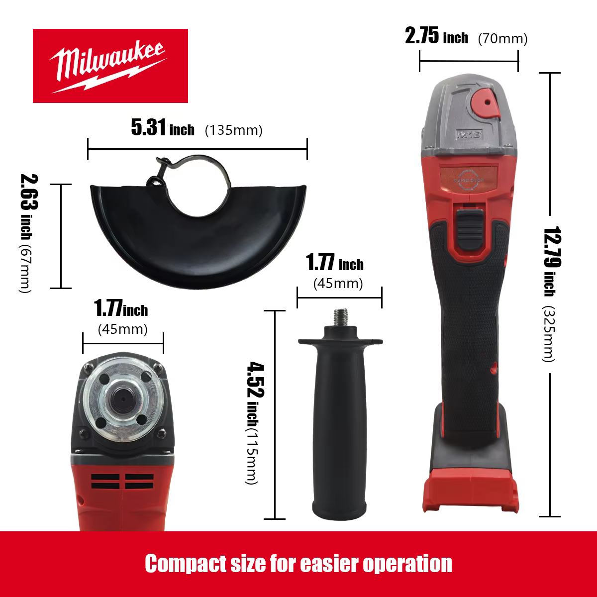Meuleuse d'angle Milwaukee 125 mm sans balais