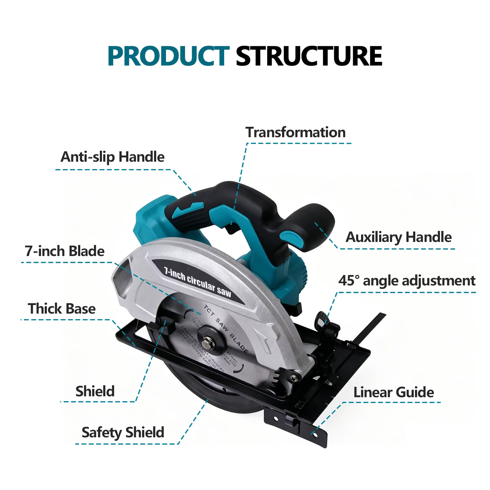 Nouvelle scie circulaire sans balais 4000W 185mm 11000 tr/min avec réglage 0-45° (modèle 2026) ° Batterie Makita 18V