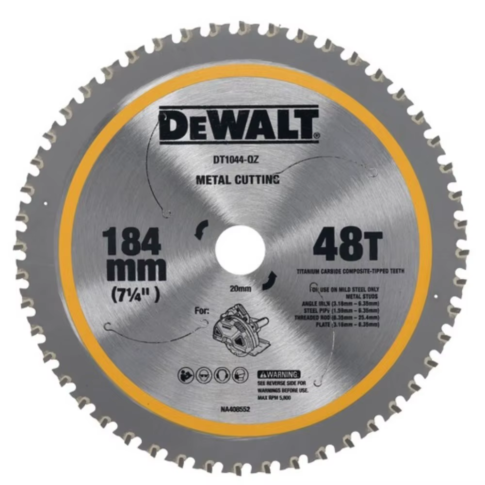 DEWALT DT1044 184mm * 20mm * 48T lame de scie circulaire de coupe de métal en acier doux pour accessoires d'outils électriques DCS383