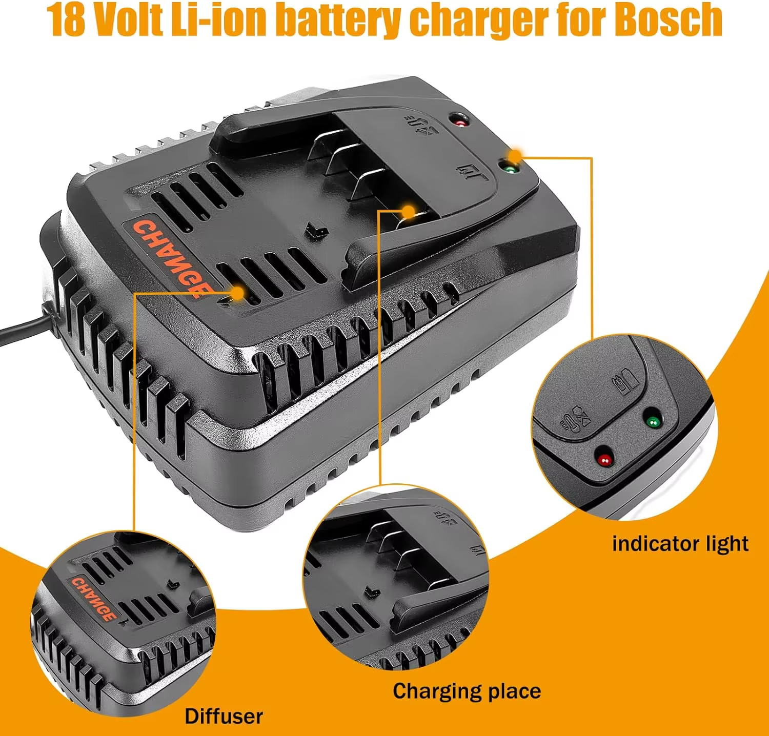 Chargeur de batterie pour outils BOSCH 18V 14.4V